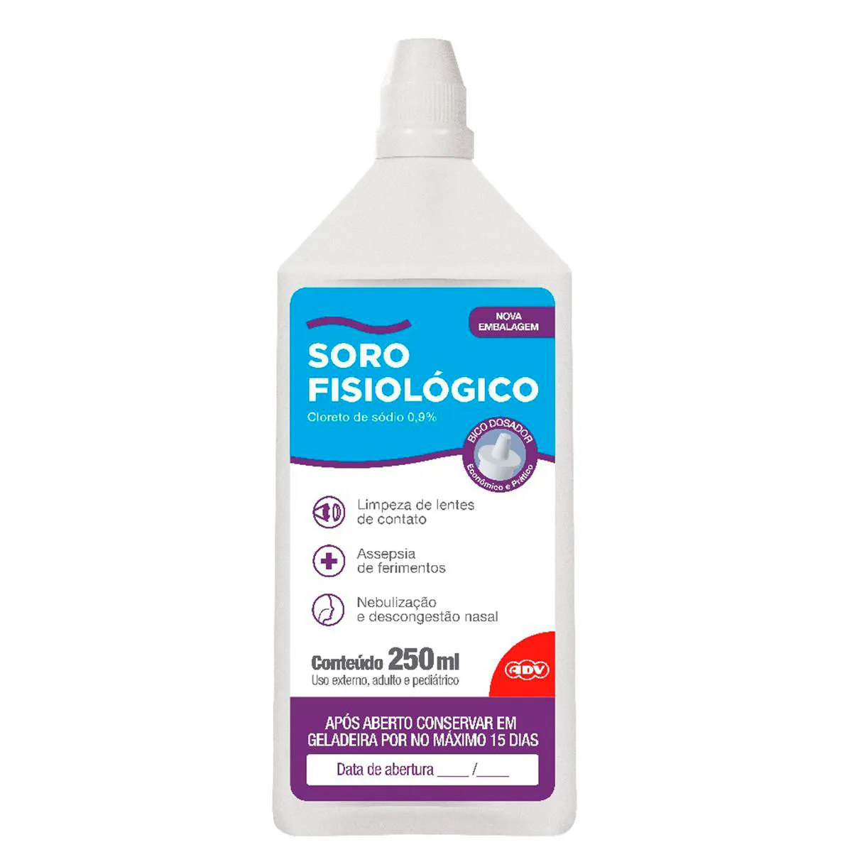 Soro Fisiológico sem Conservantes 250ml ADV | Droga Raia