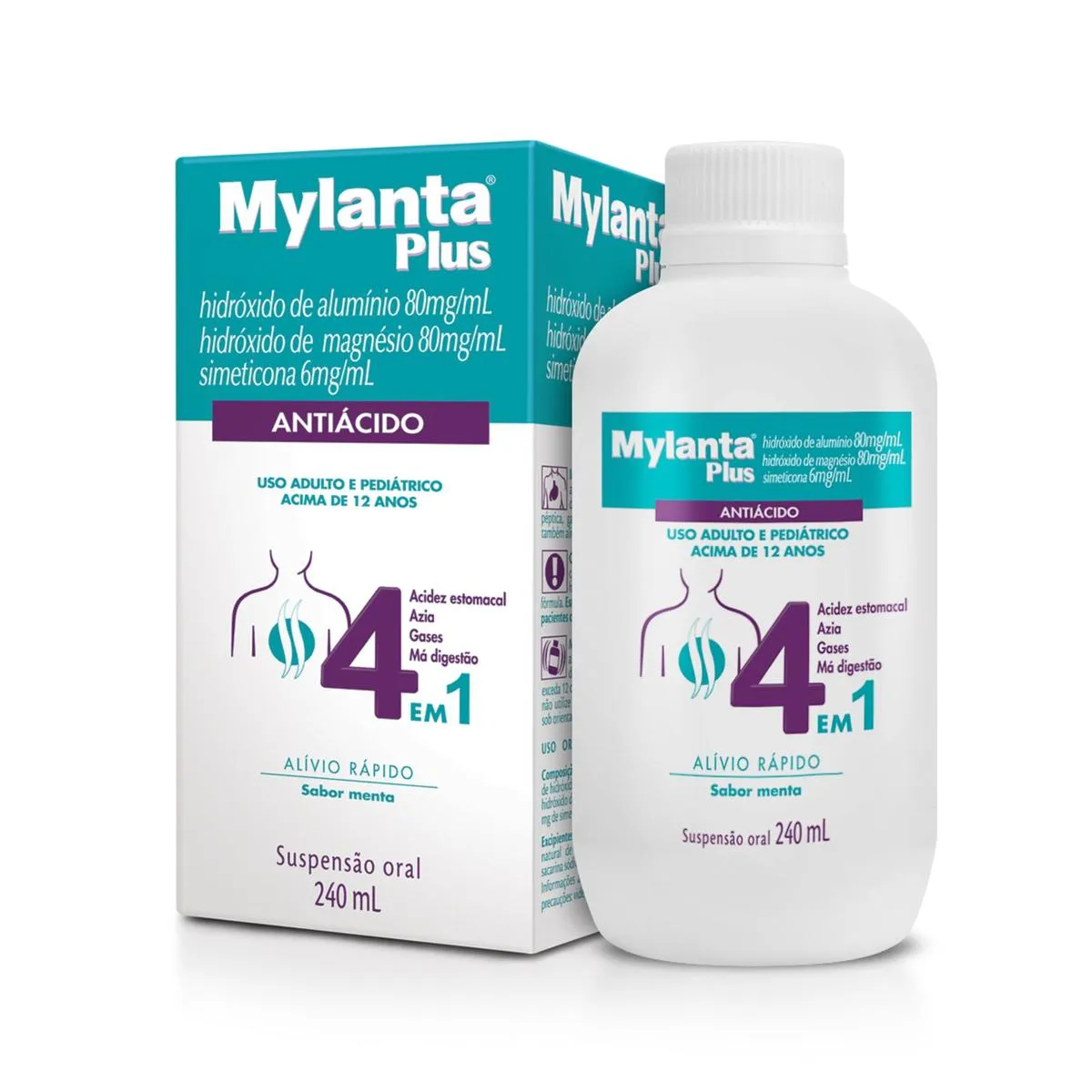 Mylanta Plus Sabor Menta Suspensão Oral 240ml