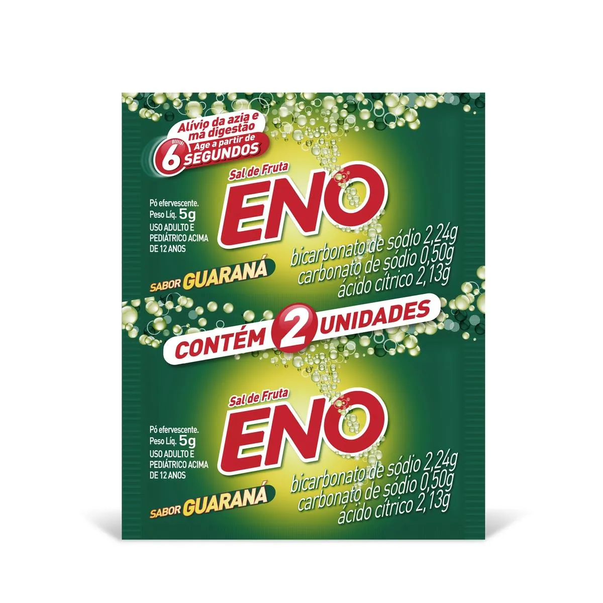 Sal de Fruta Eno Sabor Guaraná 2 envelopes 5g cada