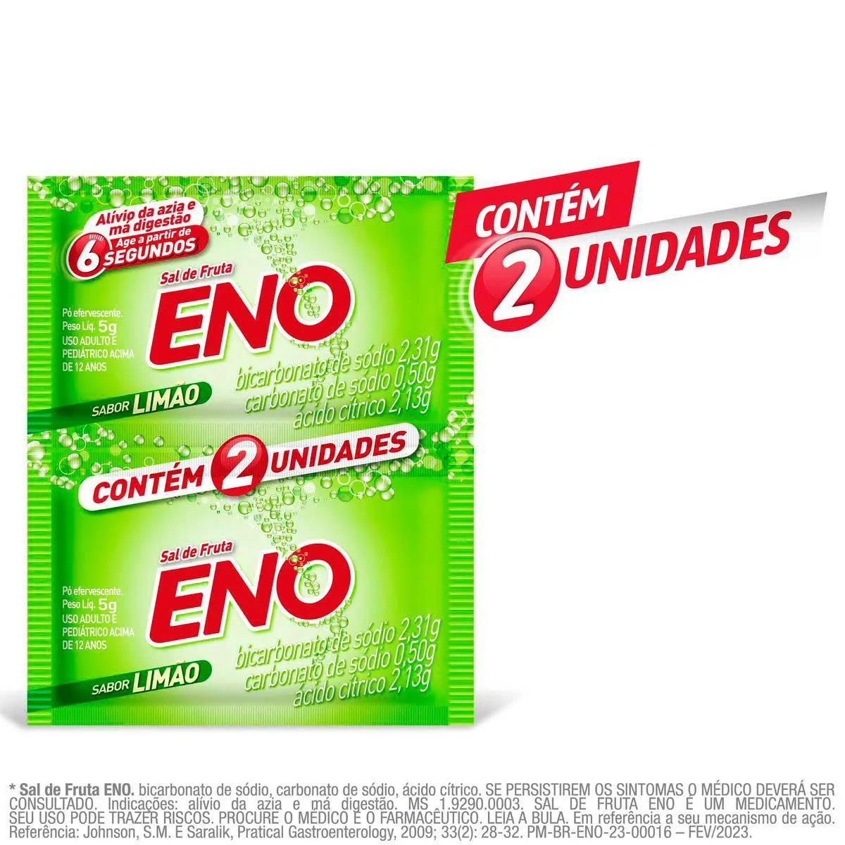 Sal de Fruta Eno Sabor Limão 2 envelopes 5g cada