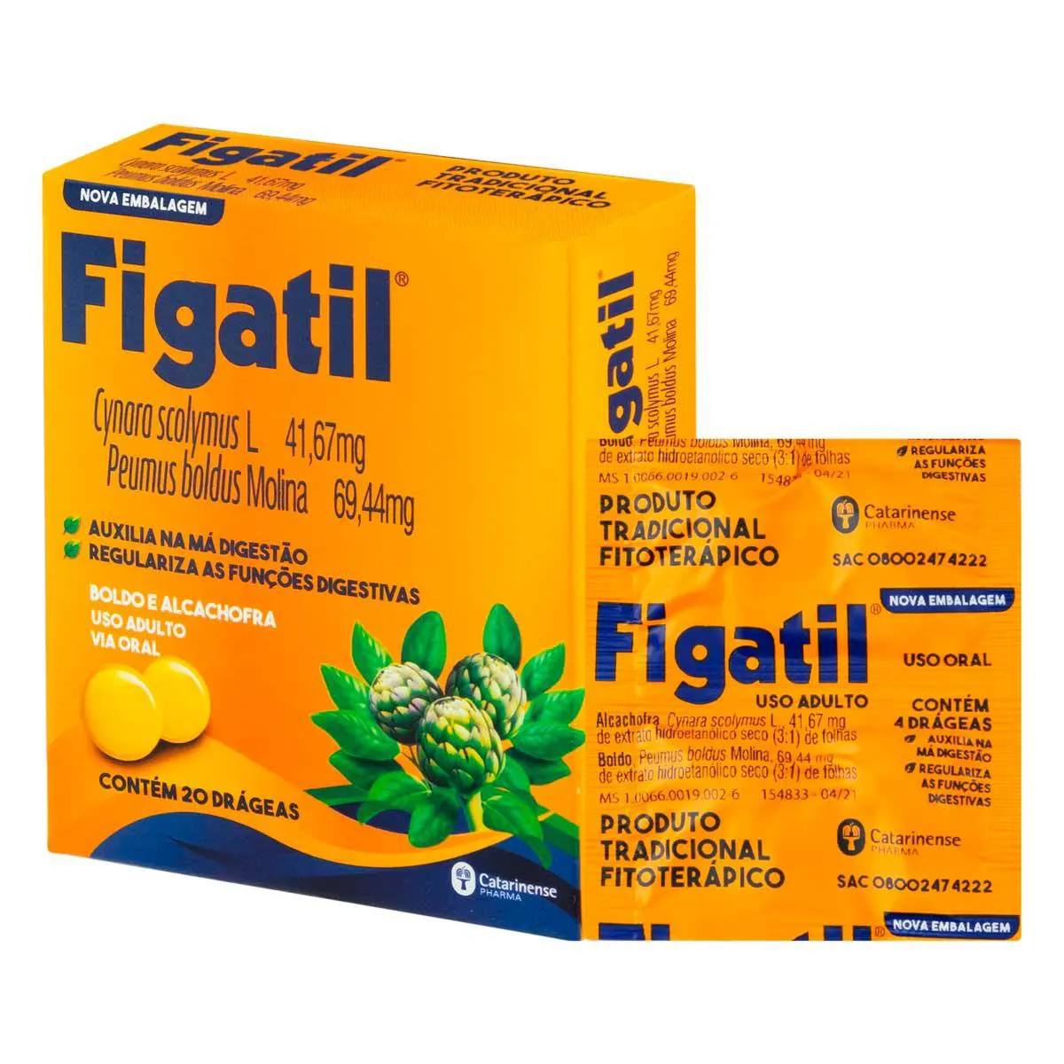 Figatil com 20 Drágeas | Drogasil