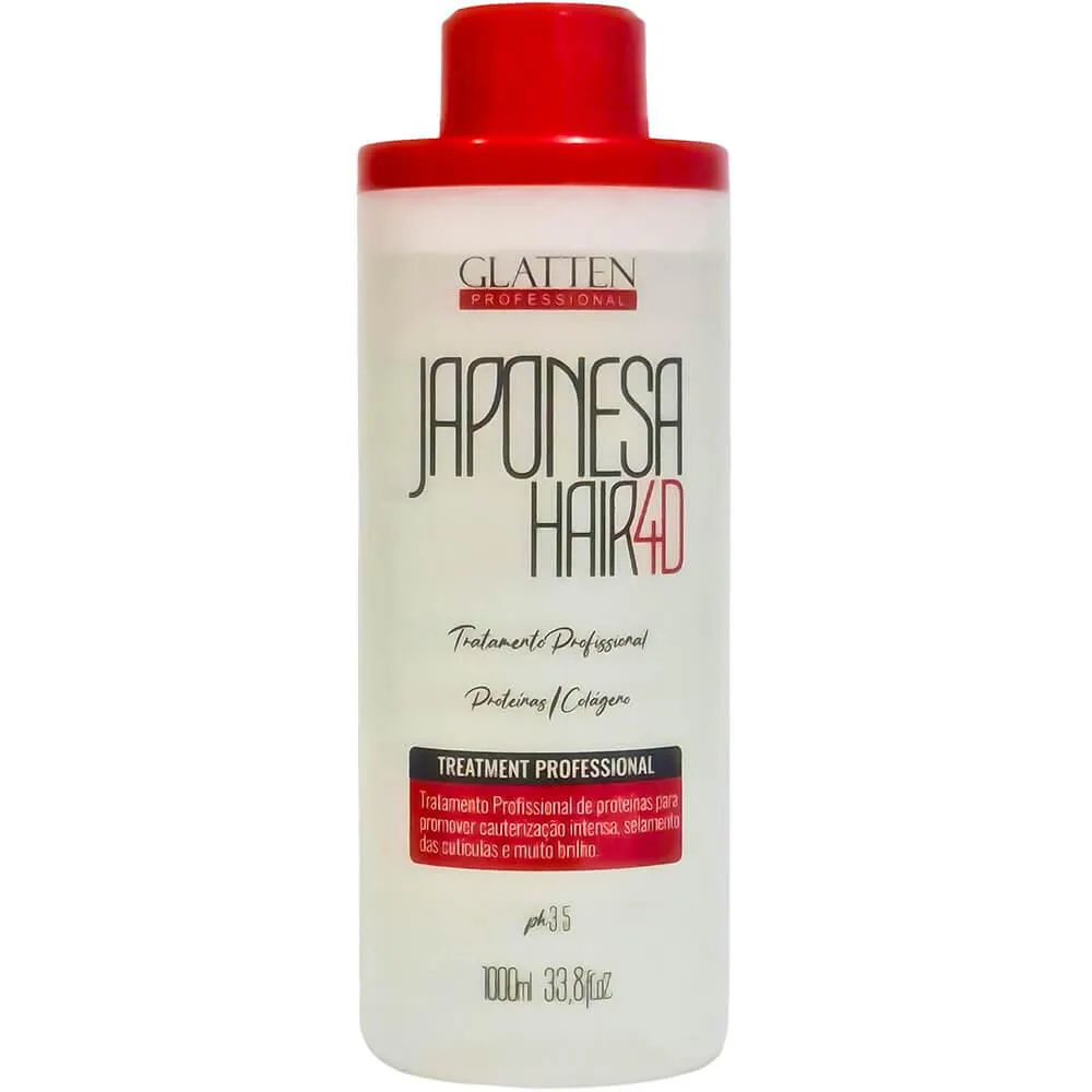 GLATTEN JAPONESA HAIR 4D - ESCOVA PROGRESSIVA LISO DEFINITIVO 1L