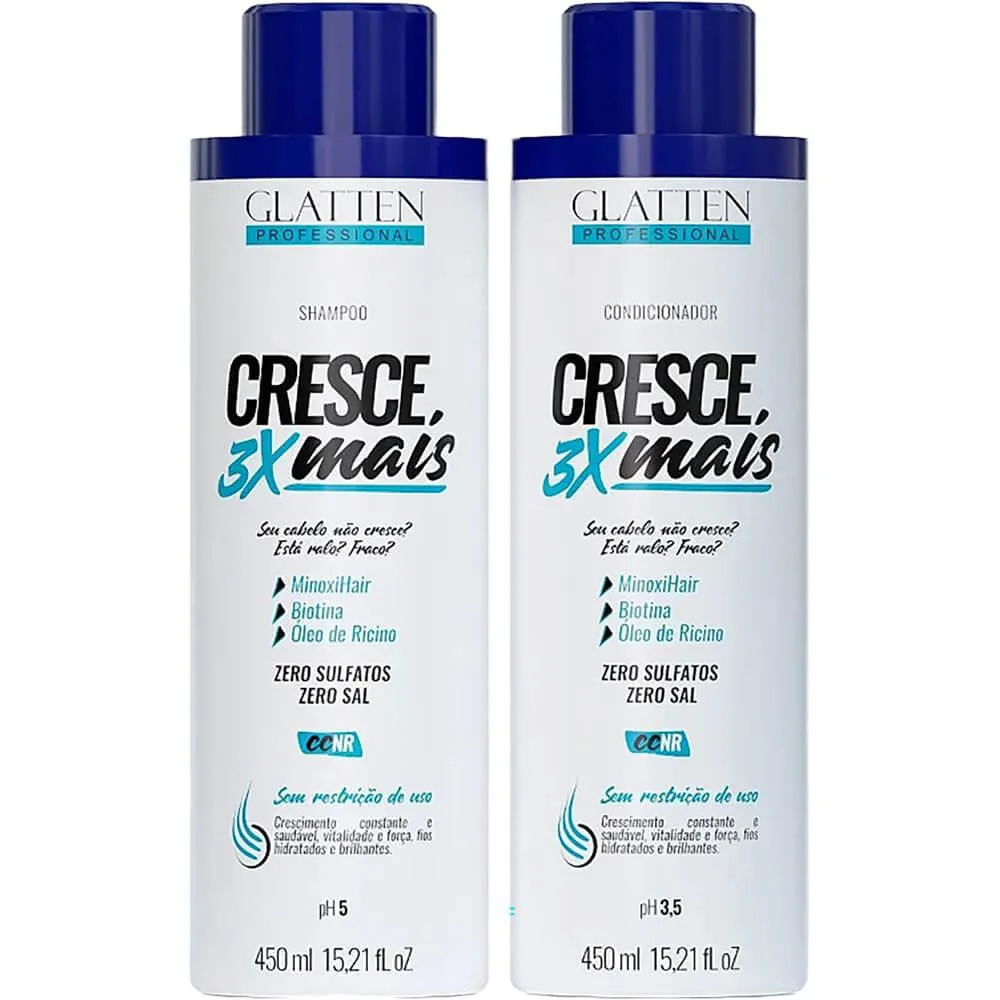 GLATTEN CRESCE 3X MAIS - KIT MINOXIHAIR HOME CARE DUO (2 PRODUTOS)