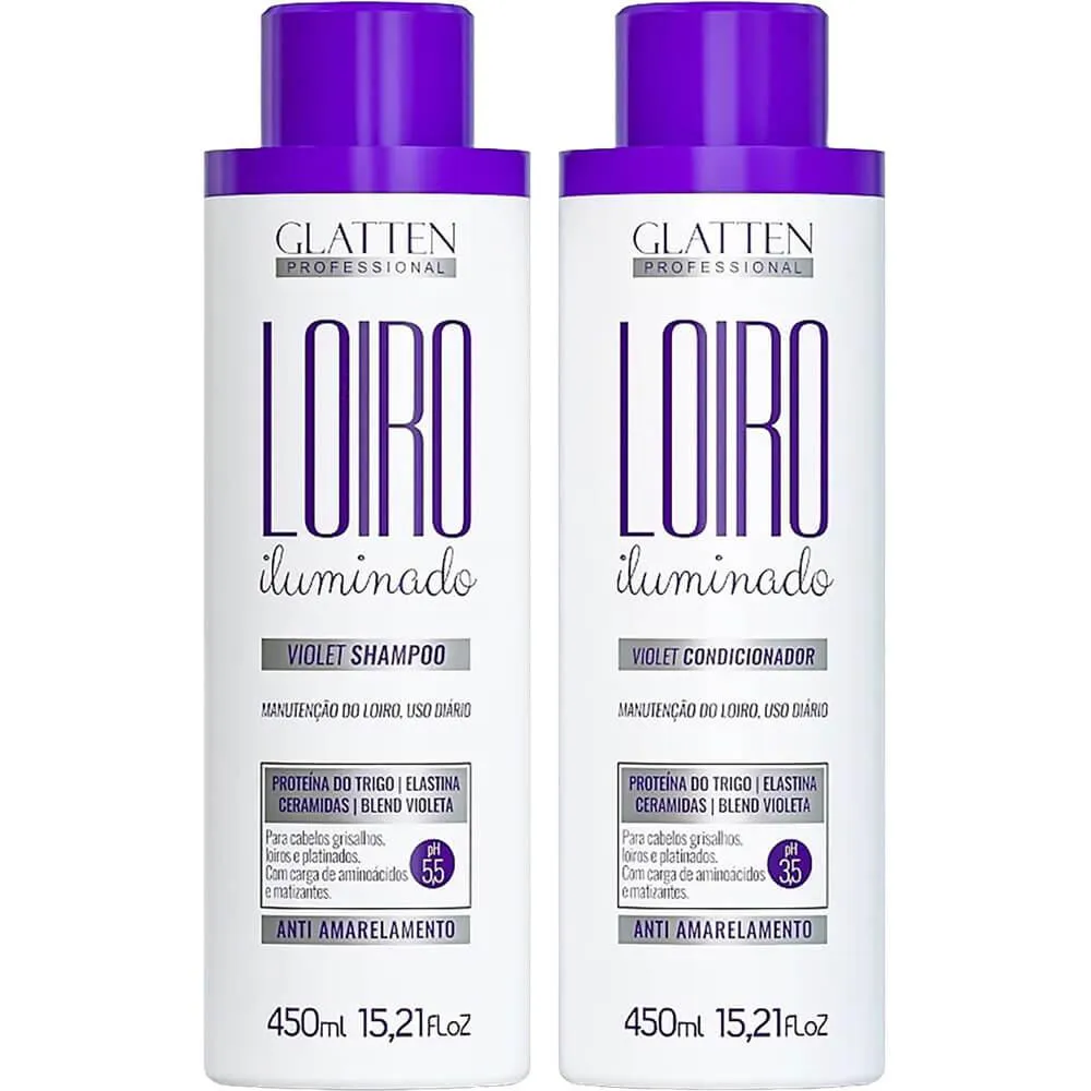 GLATTEN LOIRO ILUMINADO - KIT VIOLET MANUTENçãO USO DIáRIO DUO (2 PRODUTOS)