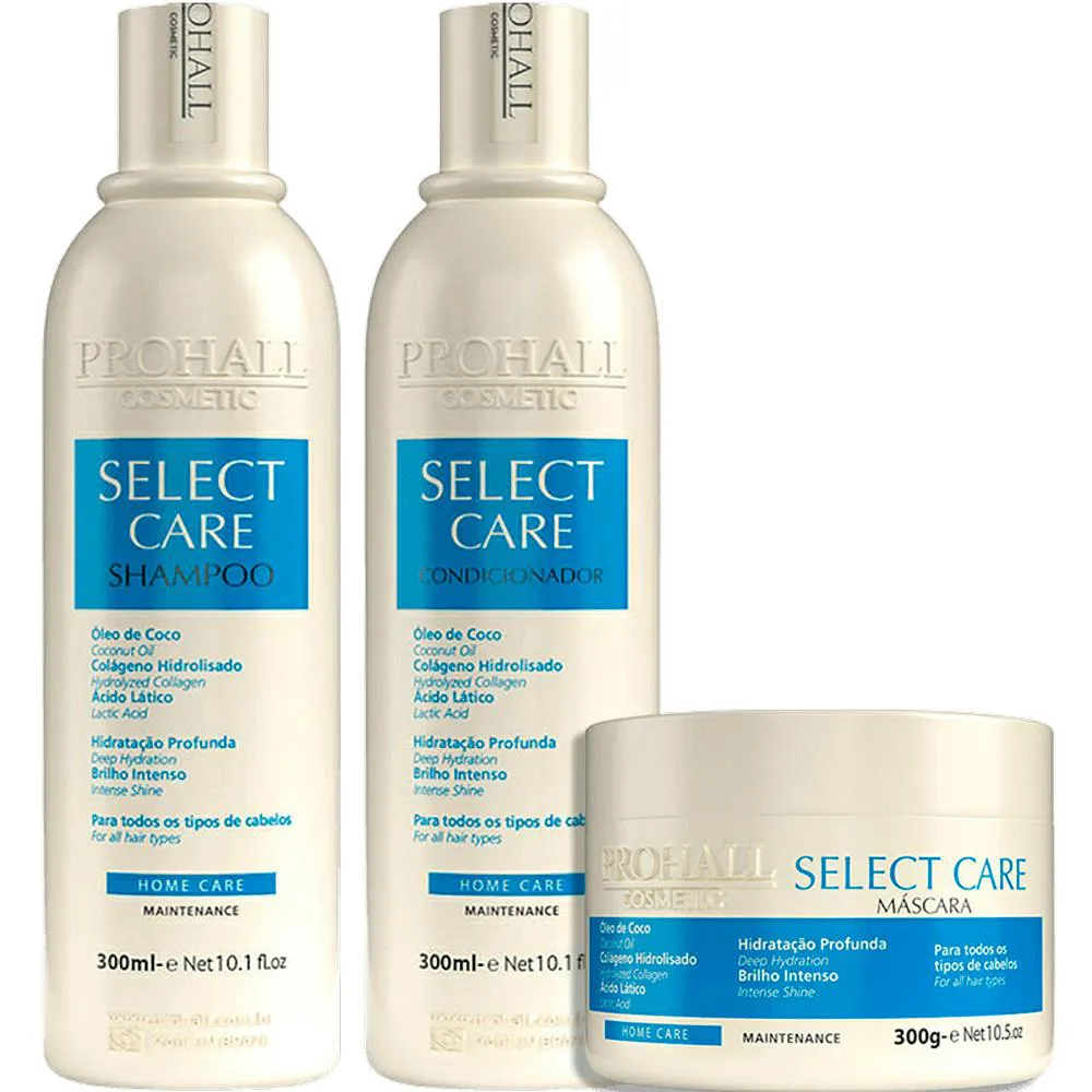 PROHALL SELECT CARE - KIT MANUTENçãO PóS PROGRESSIVA TRIO (3 PRODUTOS)