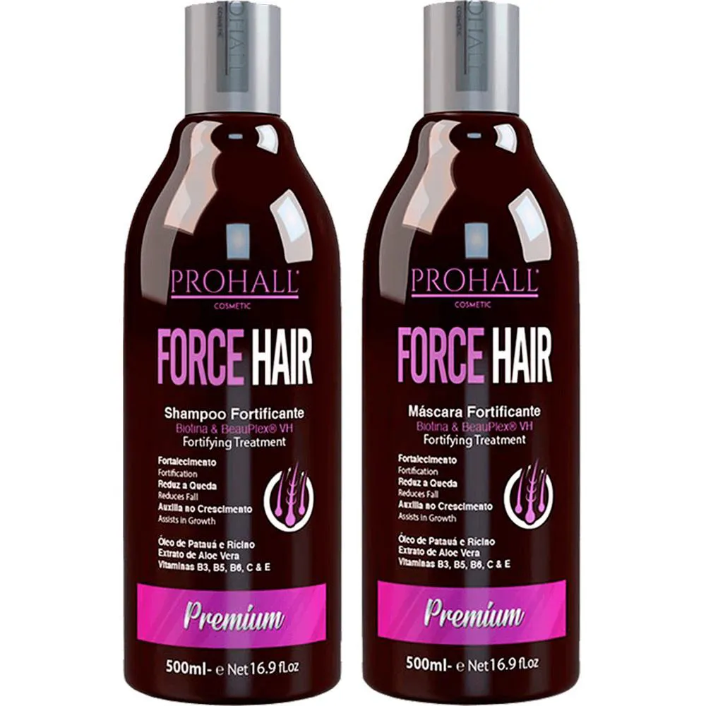 PROHALL FORCE HAIR - KIT FORTIFICANTE CRESCIMENTO ACELERADO DUO (2 PRODUTOS)