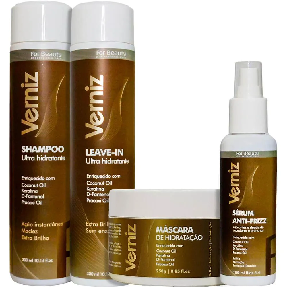 FOR BEAUTY VERNIZ - KIT HOME CARE EXTRA BRILHO COMPLETO (4 PRODUTOS)