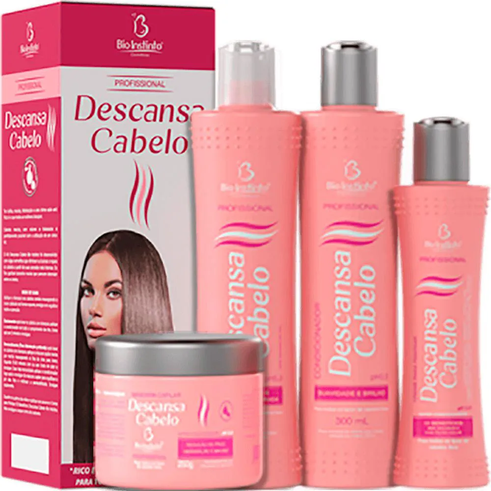 BIO INSTINTO DESCANSA CABELO - KIT ANTIFRIZZ CABELOS LISOS (4 PRODUTOS)