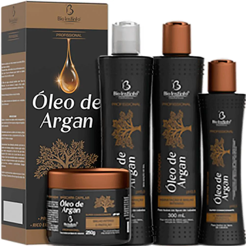 BIO INSTINTO ÓLEO DE ARGAN - KIT TRATAMENTO CAPILAR CONCENTRADO (4 PRODUTOS)