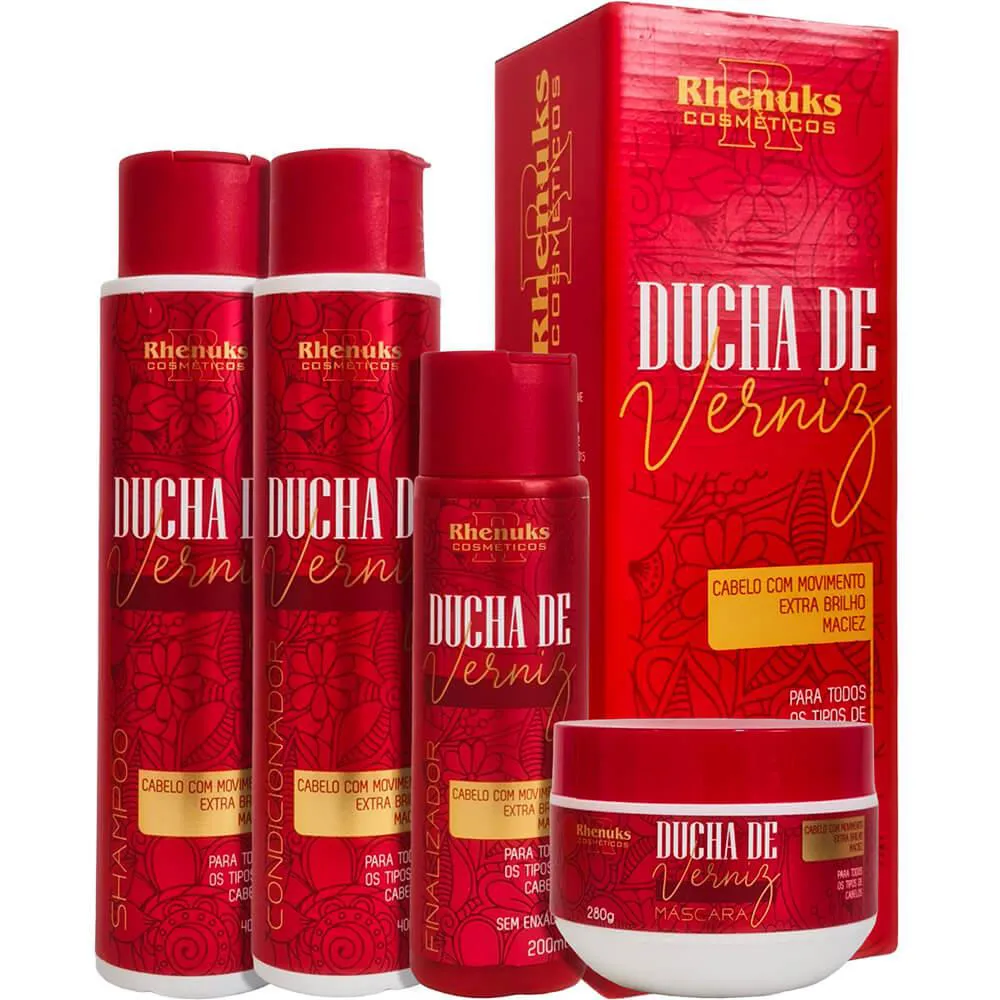 RHENUKS DUCHA DE VERNIZ - KIT BRILHO INTENSO MOVIMENTO E MACIEZ (4 PRODUTOS)