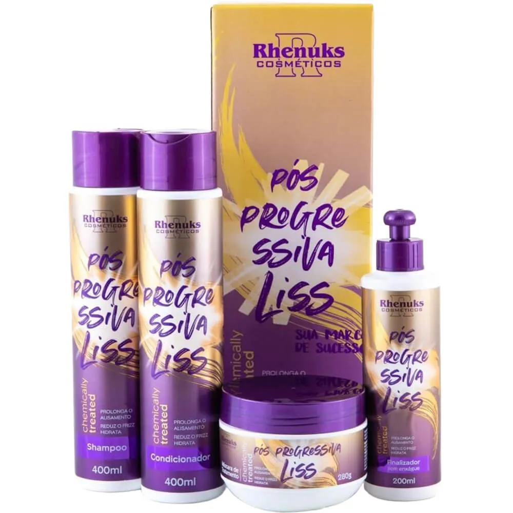 RHENUKS PóS PROGRESSIVA - KIT PROLONGADOR DE LISO ANTIFRIZZ (4 PRODUTOS)