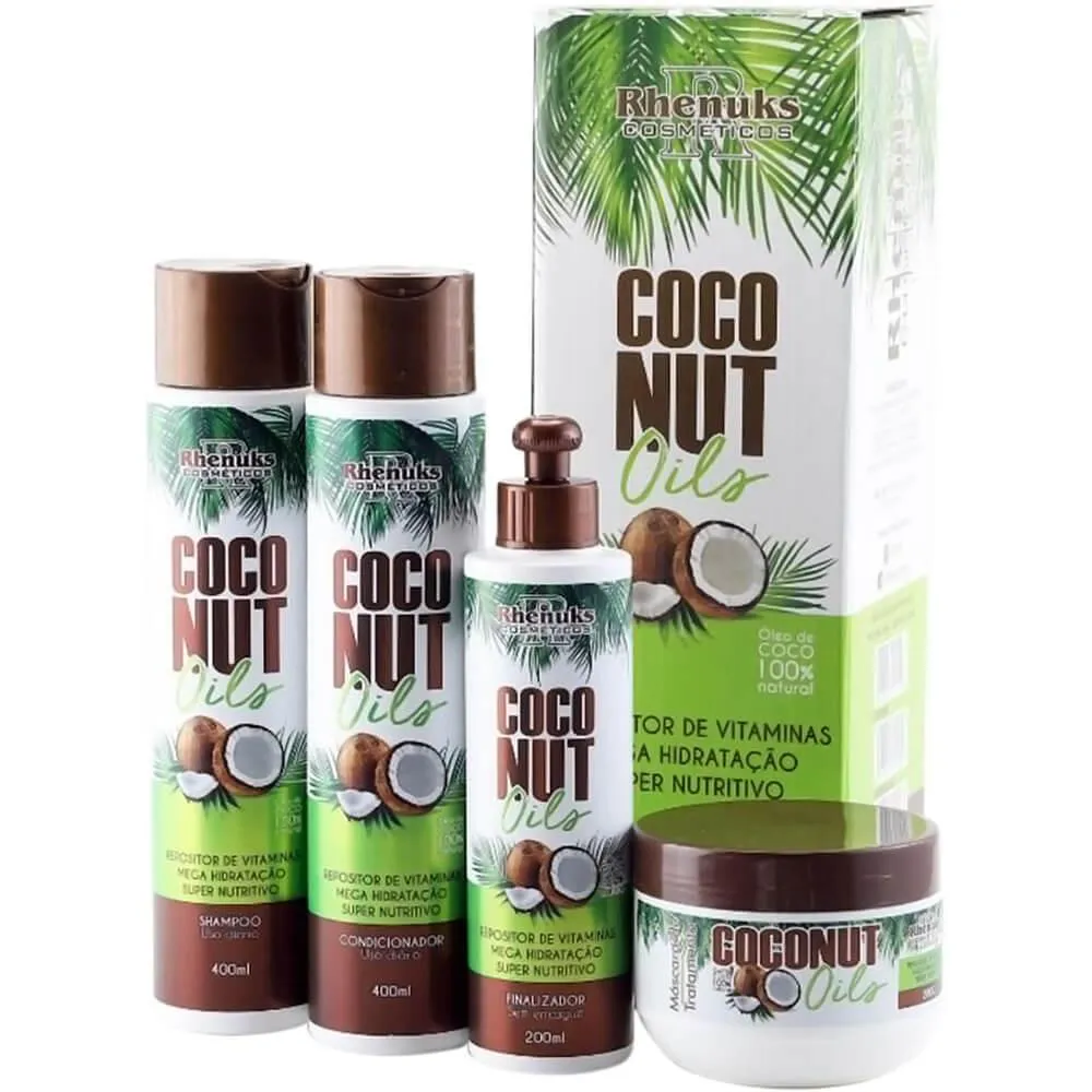 RHENUKS COCONUT OILS - KIT REPOSITOR DE VITAMINAS MEGA HIDRATAçãO (4 PRODUTOS)