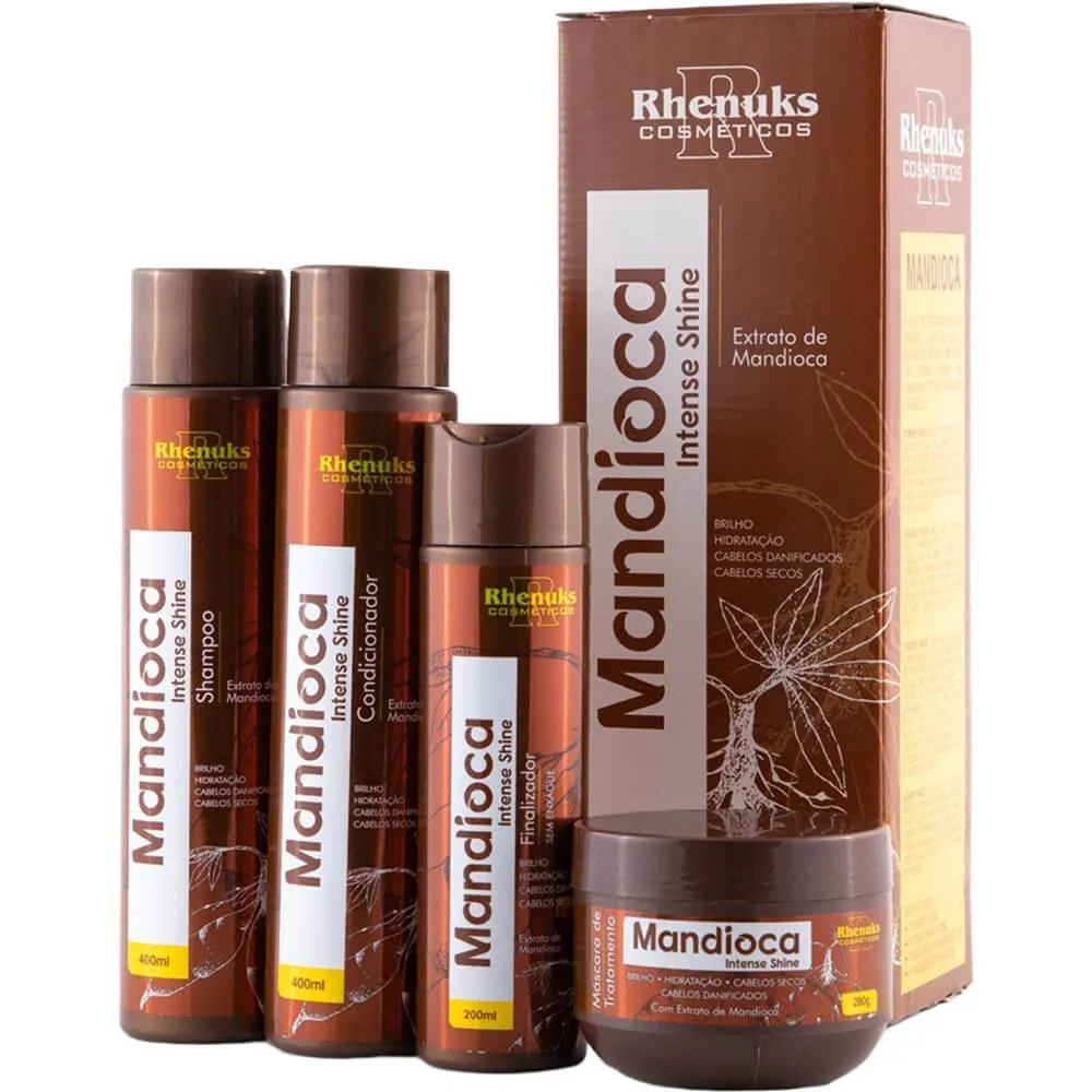 RHENUKS MANDIOCA - KIT INTENSE SHINE HIDRATAçãO E REPARAçãO (4 PRODUTOS)