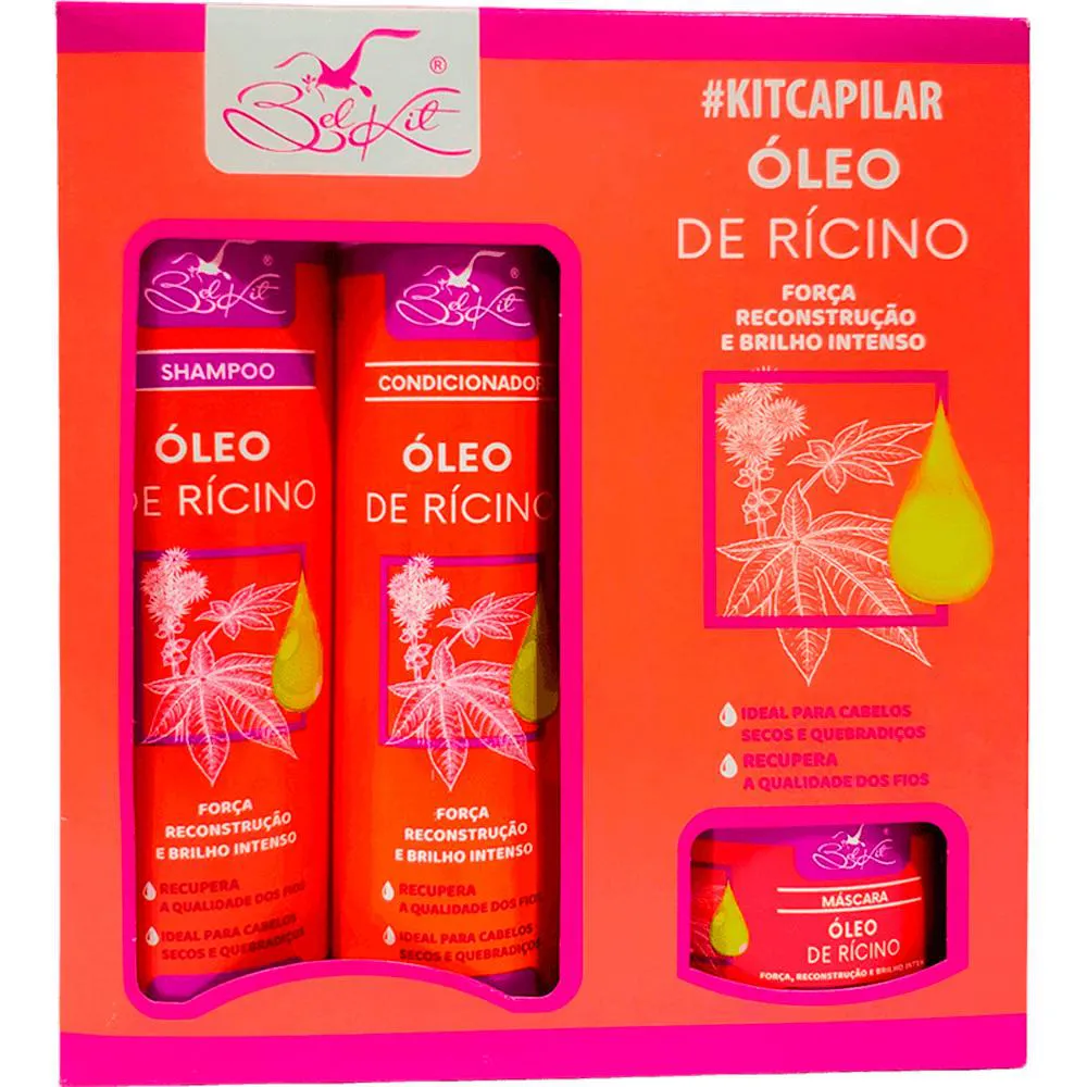 BELKIT ÓLEO DE RíCINO - KIT REPARAçãO CAPILAR (4 PRODUTOS)