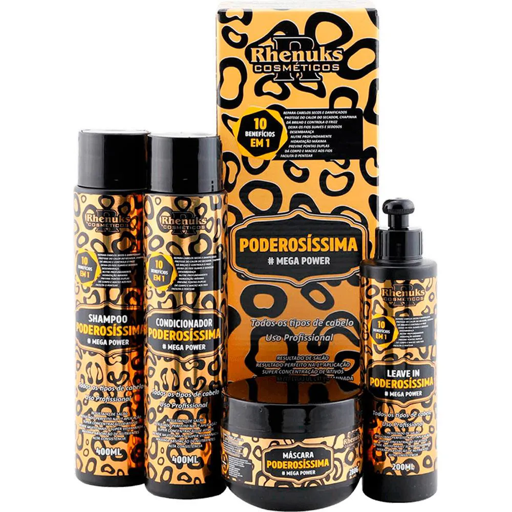 RHENUKS PODEROSíSSIMA - KIT DE TRATAMENTO PROFISSIONAL MEGA POWER (4 PRODUTOS)