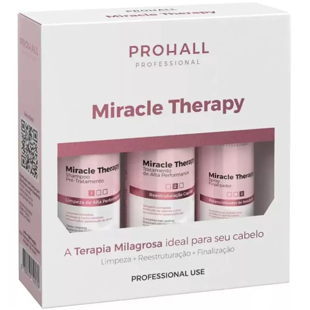 PROHALL MIRACLE THERAPY - KIT TERAPIA ORGâNICA DE ALTA PERFORMANCE (3 PRODUTOS)