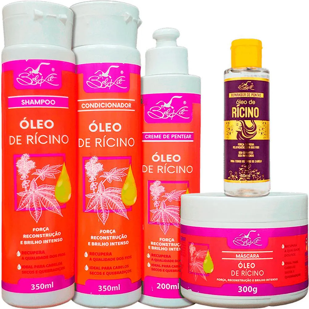BELKIT ÓLEO DE RíCINO - KIT REPARAçãO CAPILAR COMPLETO (5 PRODUTOS)