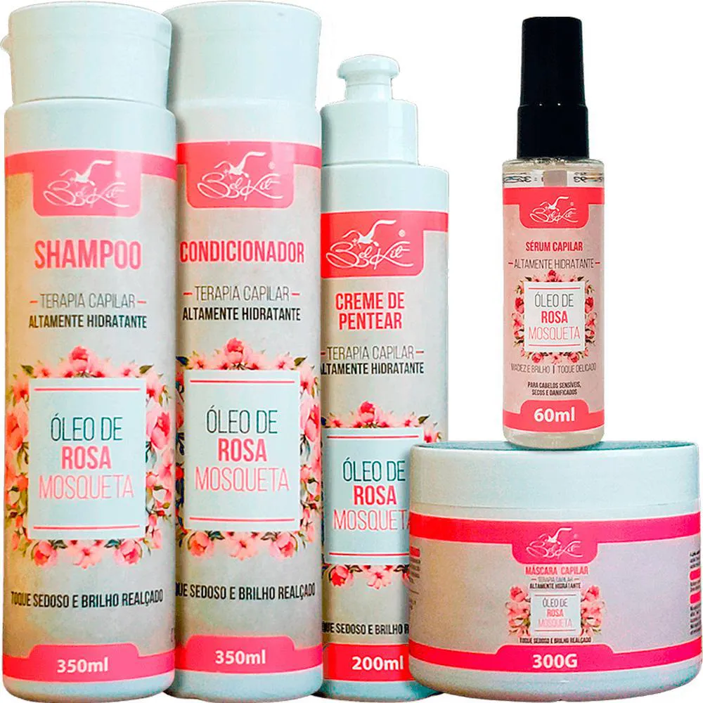 BELKIT ROSA MOSQUETA - KIT TERAPIA CAPILAR HIDRATANTE SéRUM (5 PRODUTOS)