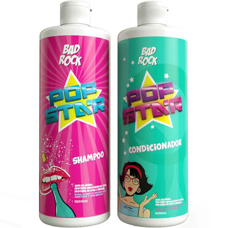 BAD ROCK POP STAR - KIT CABELOS RESSECADOS SALãO DUO (2 PRODUTOS)