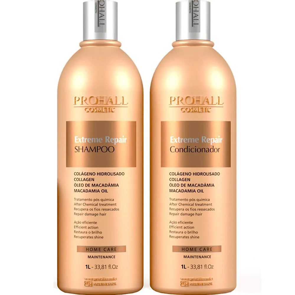 PROHALL EXTREME REPAIR - KIT TRATAMENTO MACADâMIA SALãO DUO (2 PRODUTOS)