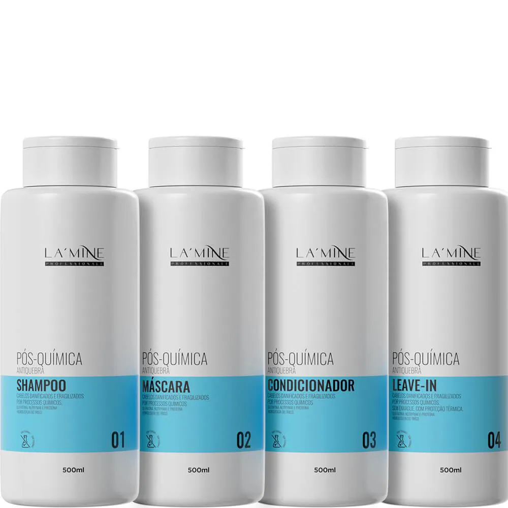 LA'MINE PóS QUíMICA - KIT ANTIQUEBRA COMPLETO (4 PRODUTOS)