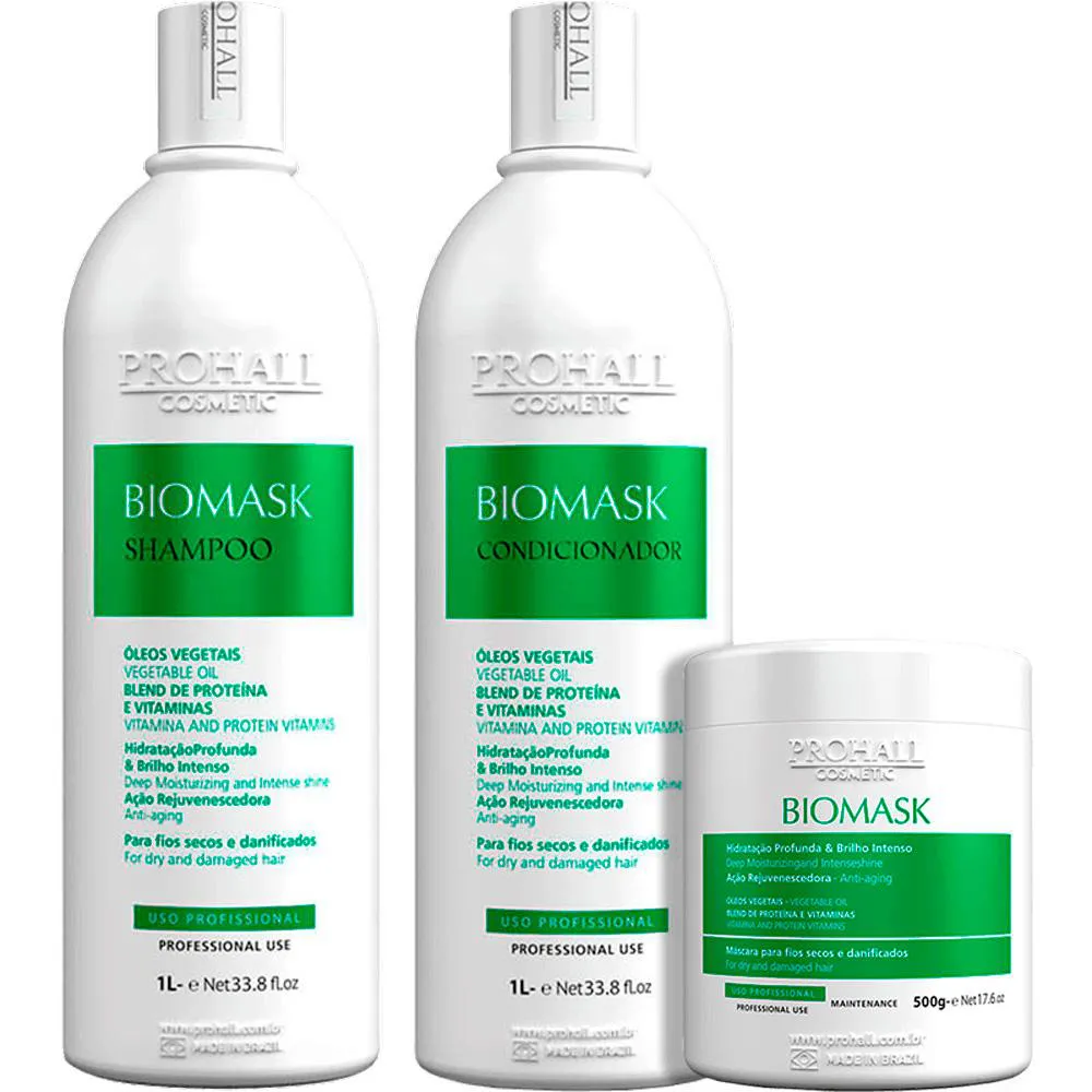 PROHALL BIOMASK - KIT HOME CARE TRATAMENTO TAMANHO ECONôMICO (3 PRODUTOS)