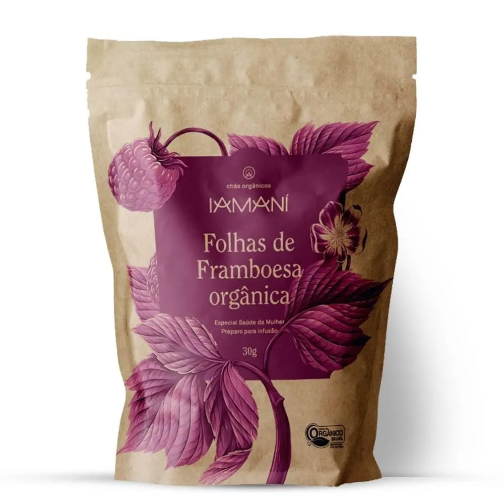 FRAMBOESA ORGâNICA FOLHAS VERDADEIRA RUBUS IDAEUS IAMANí 30 GR