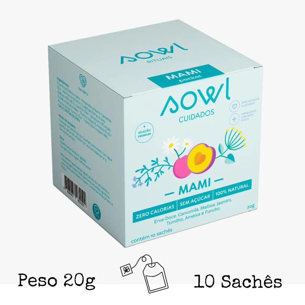 CHá MISTO SOWL MAMI PARA MãE E MAMãE AMAMENTAçãO 10 SACHêS