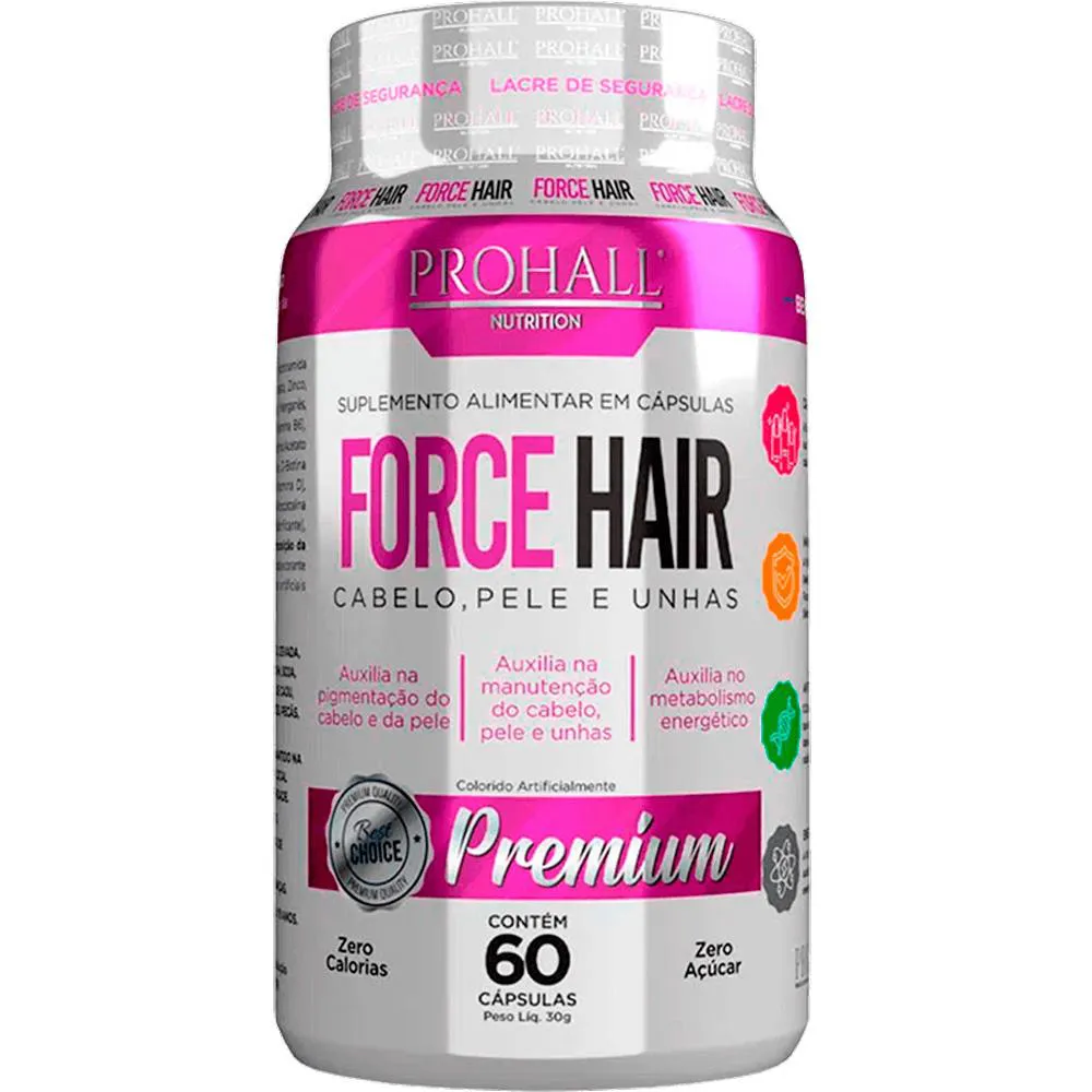 PROHALL FORCE HAIR - CáPSULAS FORTALECIMENTO CAPILAR PELE UNHAS 30 DIAS