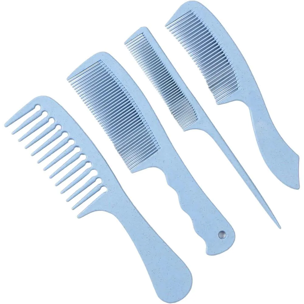 NOBRAND - KIT PENTES FINOS E DENTES LARGOS AZUL (4 PRODUTOS)