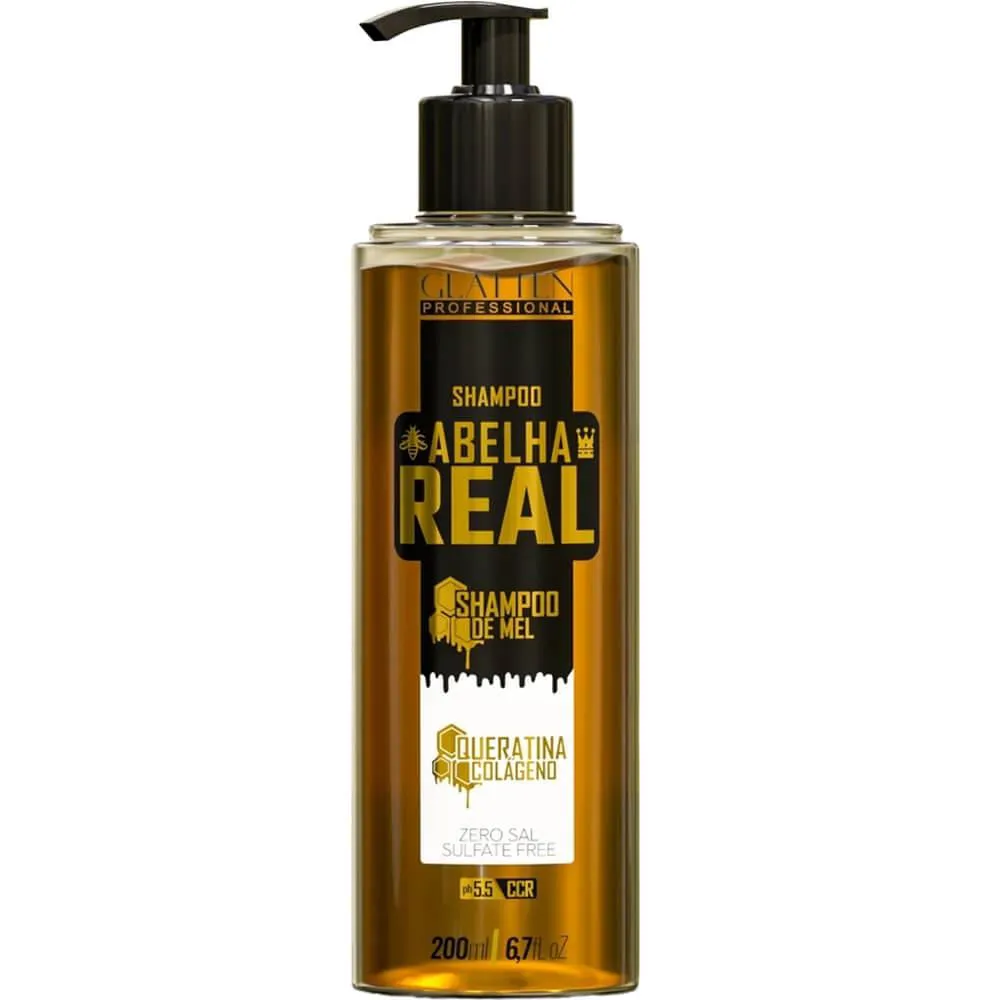 GLATTEN ABELHA REAL - SHAMPOO DE MEL QUERATINA E COLáGENO 200ML