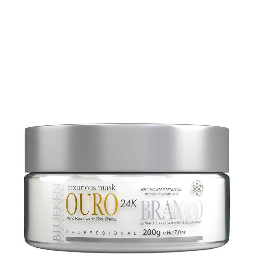 BLUEKEN LUXURIOUS OURO BRANCO 24K - MáSCARA DE RECONSTRUçãO E BRILHO 200G
