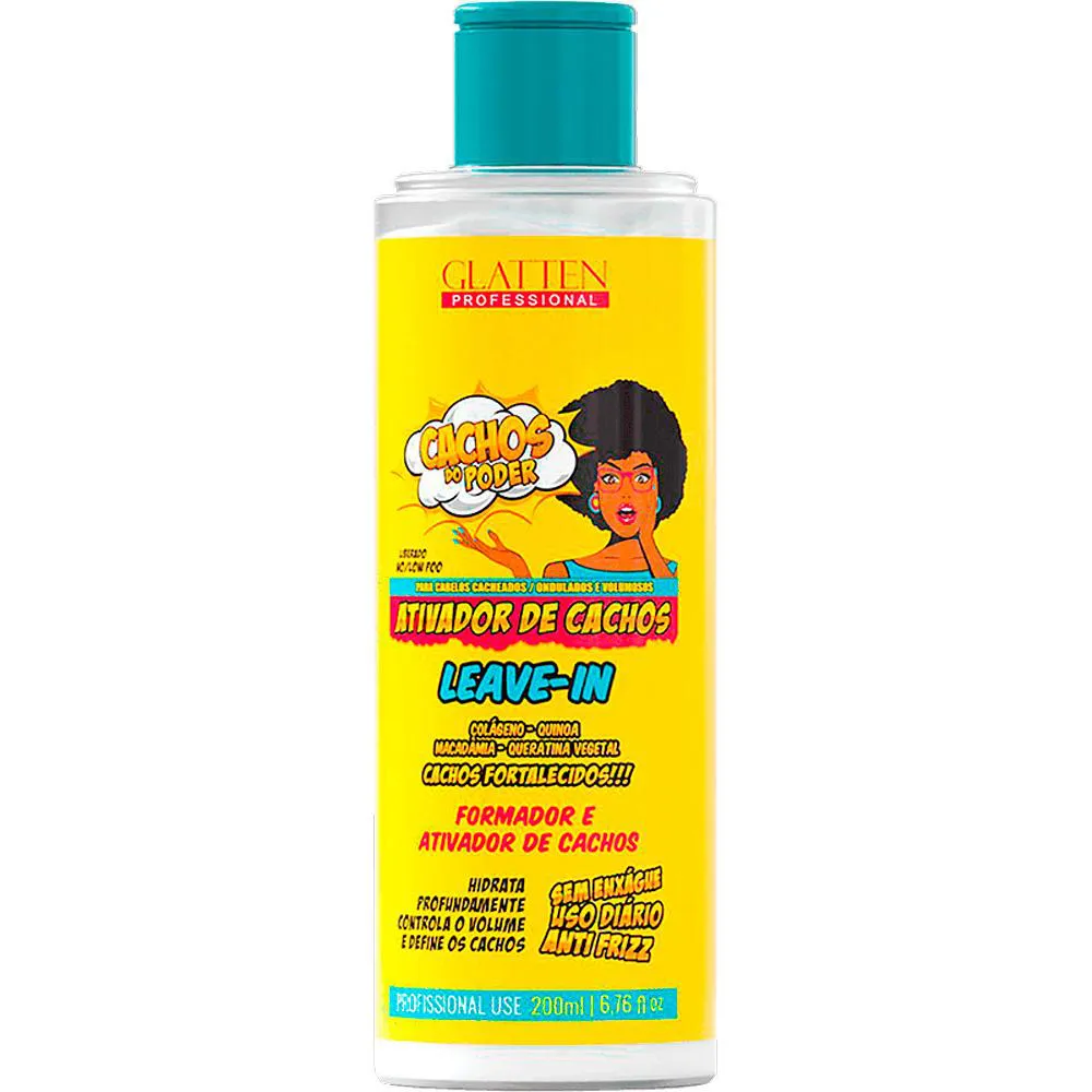GLATTEN CACHOS DO PODER - LEAVE-IN ATIVADOR DE CACHOS 200ML
