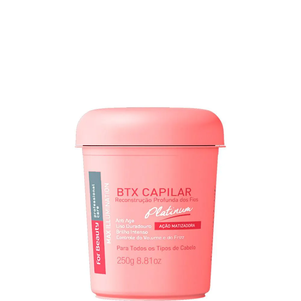 FOR BEAUTY MAX ILLUMINATION PLATINUM - BTOX MATIZADOR RECONSTRUçãO PROFUNDA 250G