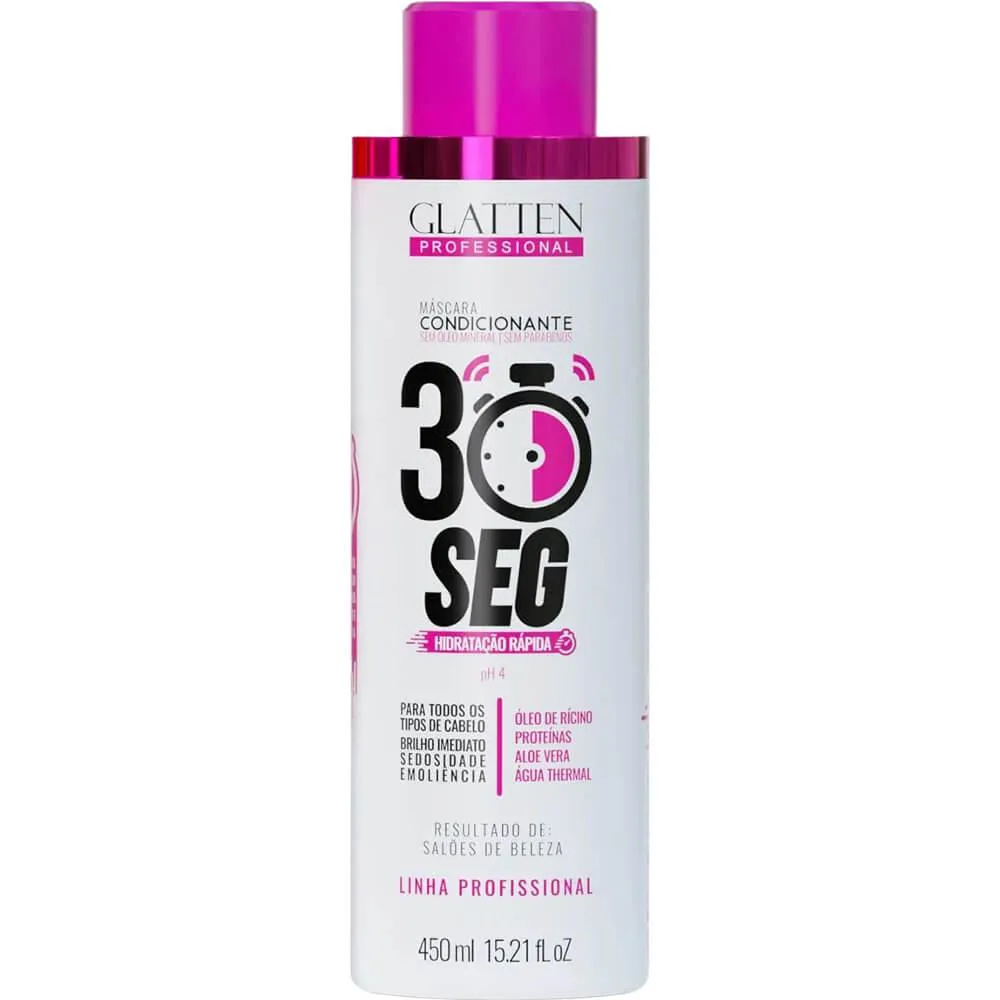 GLATTEN 30 SEGUNDOS - MáSCARA CONDICIONANTE HIDRATAçãO RáPIDA 450ML