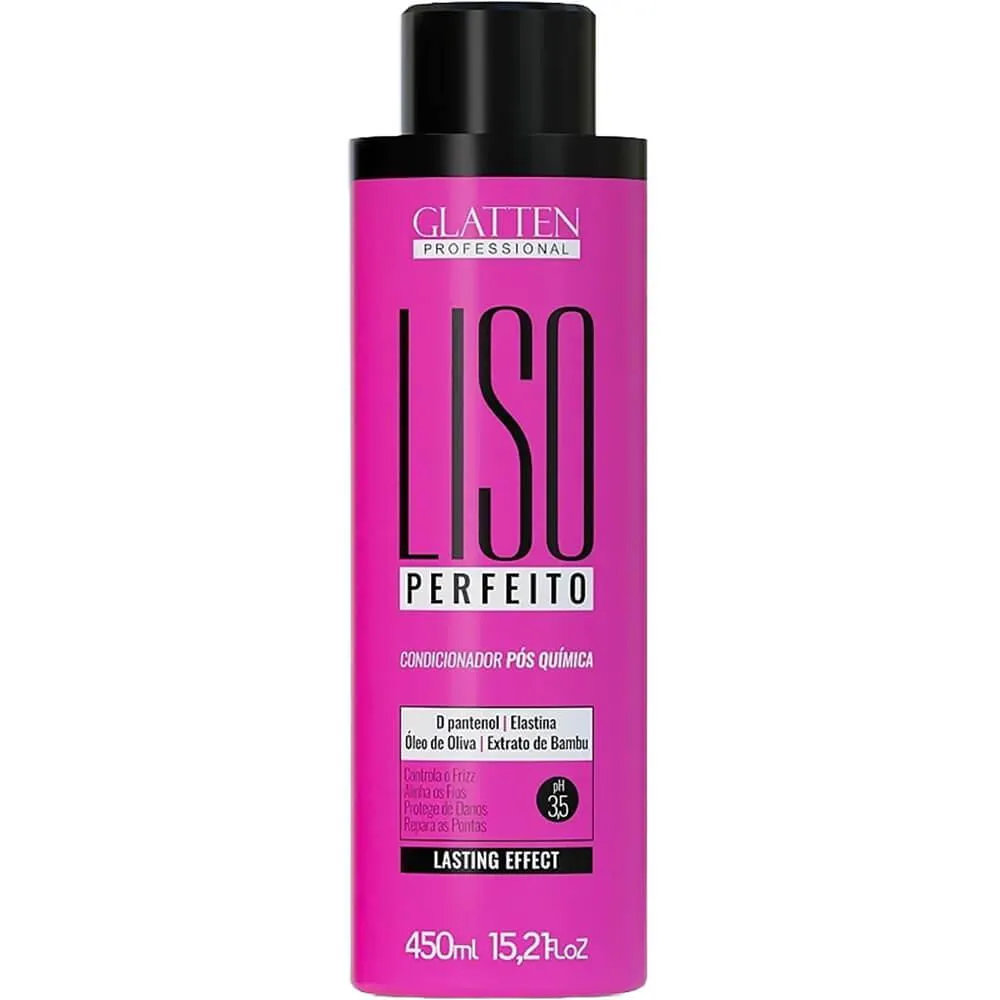 GLATTEN LISO PERFEITO - CONDICIONADOR PóS QUíMICA PROLONGADOR DO LISO 450ML