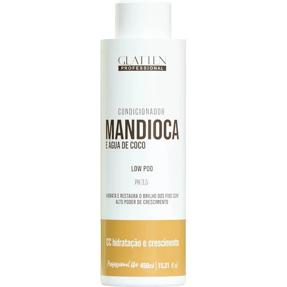 Condicionador Glatten Mandioca e Água de Coco Hidratação e Crescimento 450ml