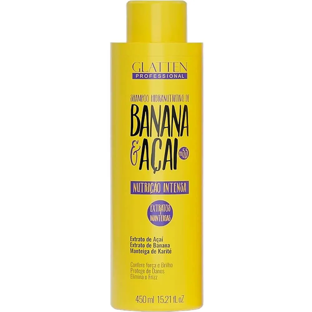GLATTEN BANANA & AçAí - SHAMPOO NUTRIçãO INTENSA 450ML