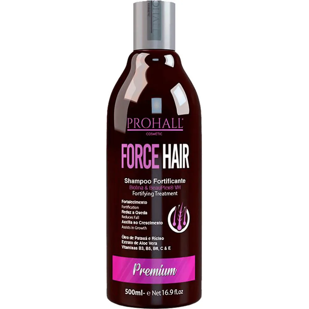 Shampoo Prohall Cosmetic Force Hair Fortificante Crescimento Acelerado 500ml
