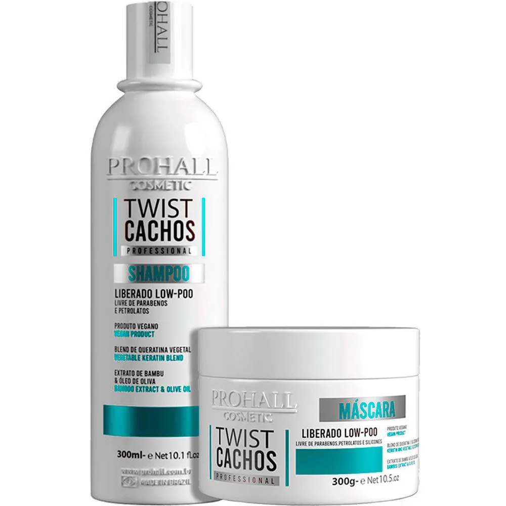 PROHALL TWIST CACHOS - KIT ULTRA HIDRATANTE LOW POO DUO (2 PRODUTOS)