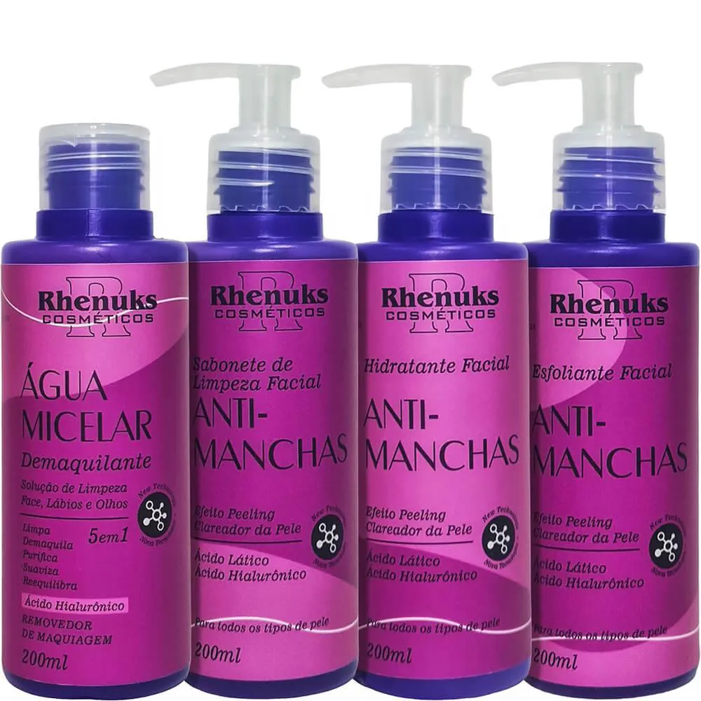 RHENUKS SKIN CARE - KIT FACIAL ANTI MANCHAS USO DIáRIO (4 PRODUTOS)