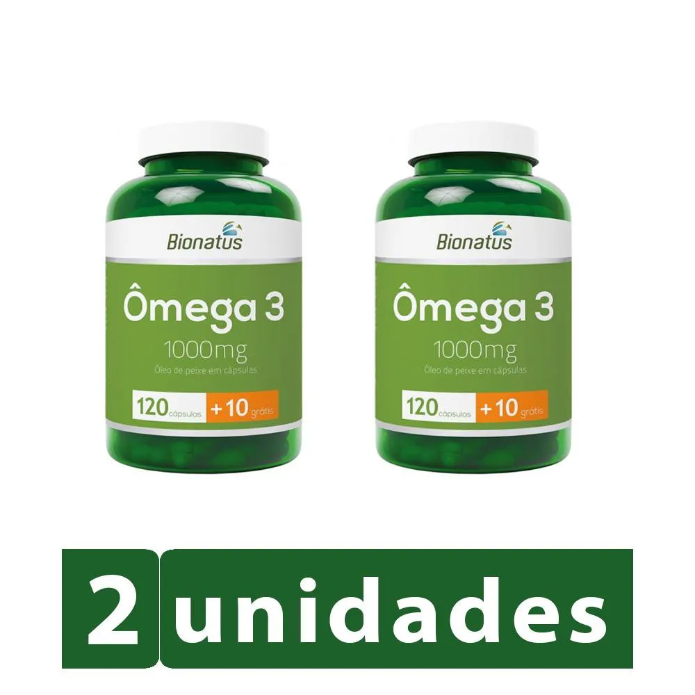 KIT 2 ÔMEGA 3 1000MG BIONATUS 130 CáPSULAS