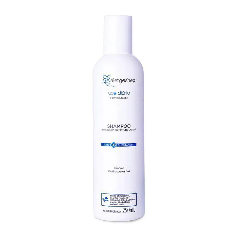 SHAMPOO HIPOALERGêNICO ALERGOSHOP USO DIáRIO 250ML