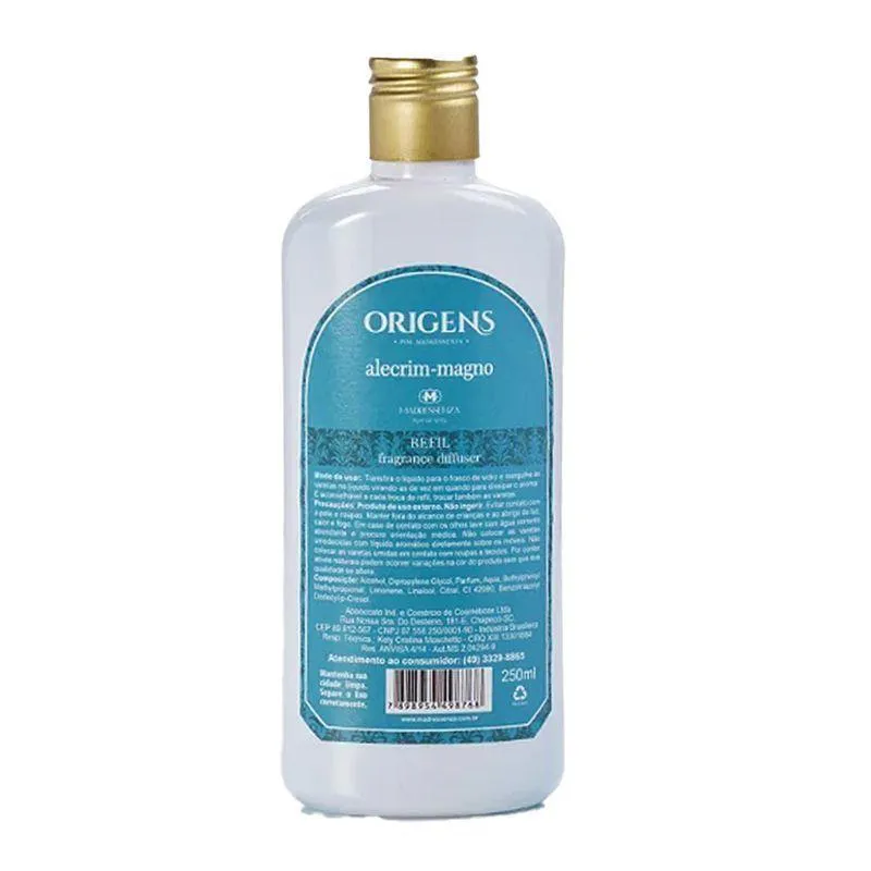 REFIL DIFUSOR DE AMBIENTE ALECRIM MAGNO MADRESSENZA 250ML