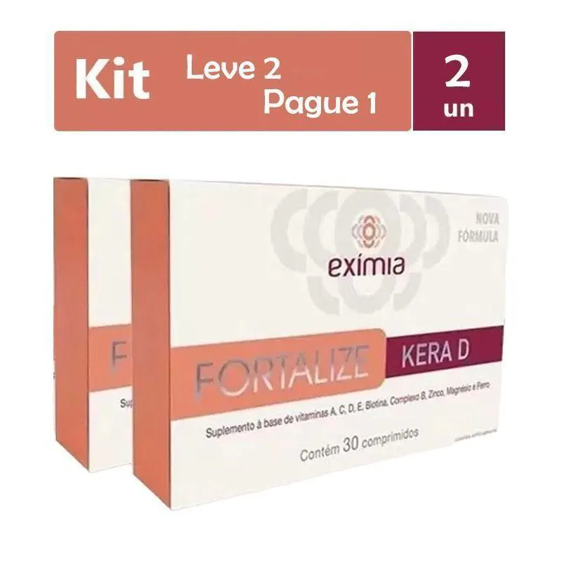KIT LEVE 2 PAGUE 1 EXíMIA FORTALIZE KERA D 30 COMPRIMIDOS