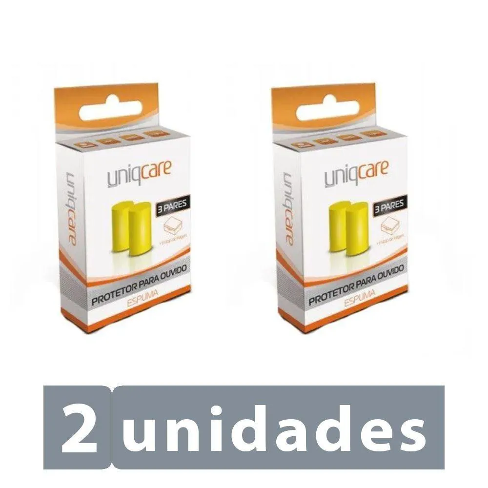 KIT 2 PROTETOR DE ESPUMA PARA OUVIDOS UNIQMED 3 PARES