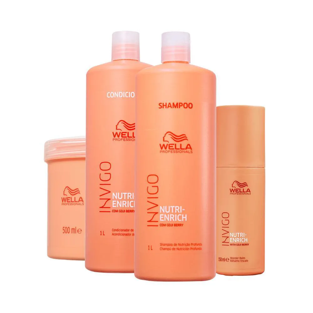 Kit Wella Professionals Invigo Enrich - Shampoo E Condicionador E Máscara E Leave - In
