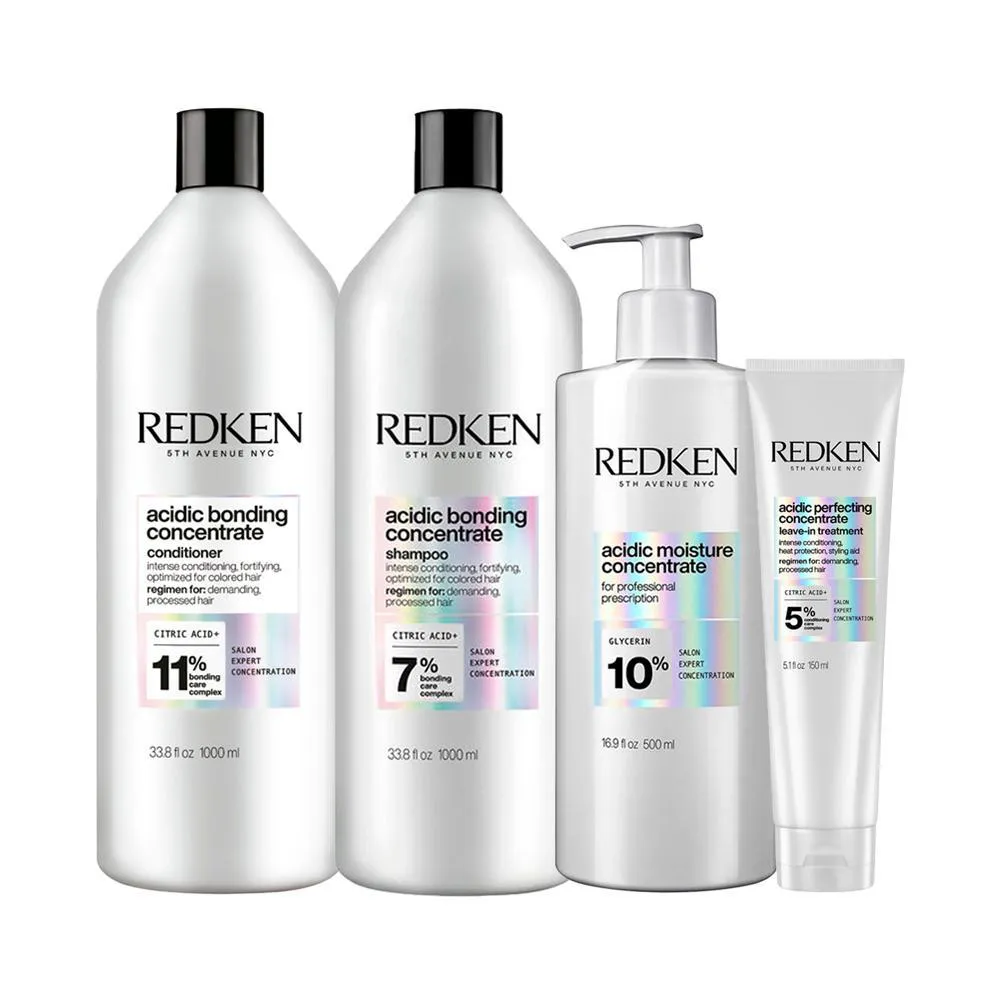 Kit Redken Acidic Bonding Concentrate - Shampoo E Condicionador E Tratamento E Leave-In