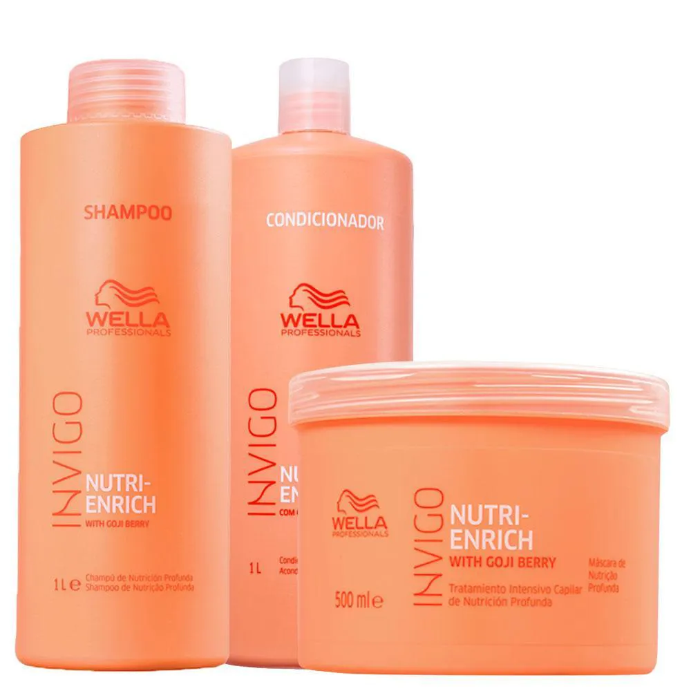 Kit Wella Professionals Invigo Nutri - Enrich Shampoo 1L + Condicionador 1L + Máscara 500ml