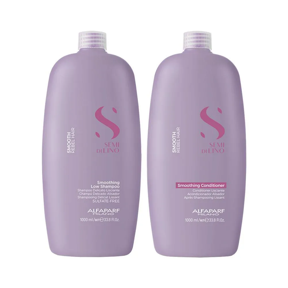 Kit Alfaparf Milano Professional Semi Di Lino Smooth Smoothing Profissional - Shampoo E Condicionador